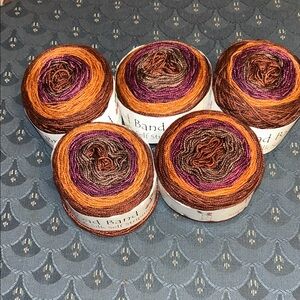 Broad Band Supersock Silk Self Striping Yarn in Colorway Indian Summer, 5 Skeins